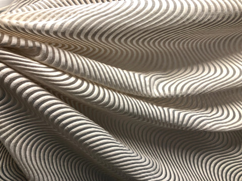 Embroidered Waves Cream Organza