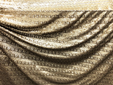 Gold Stripe Sequinned Mesh