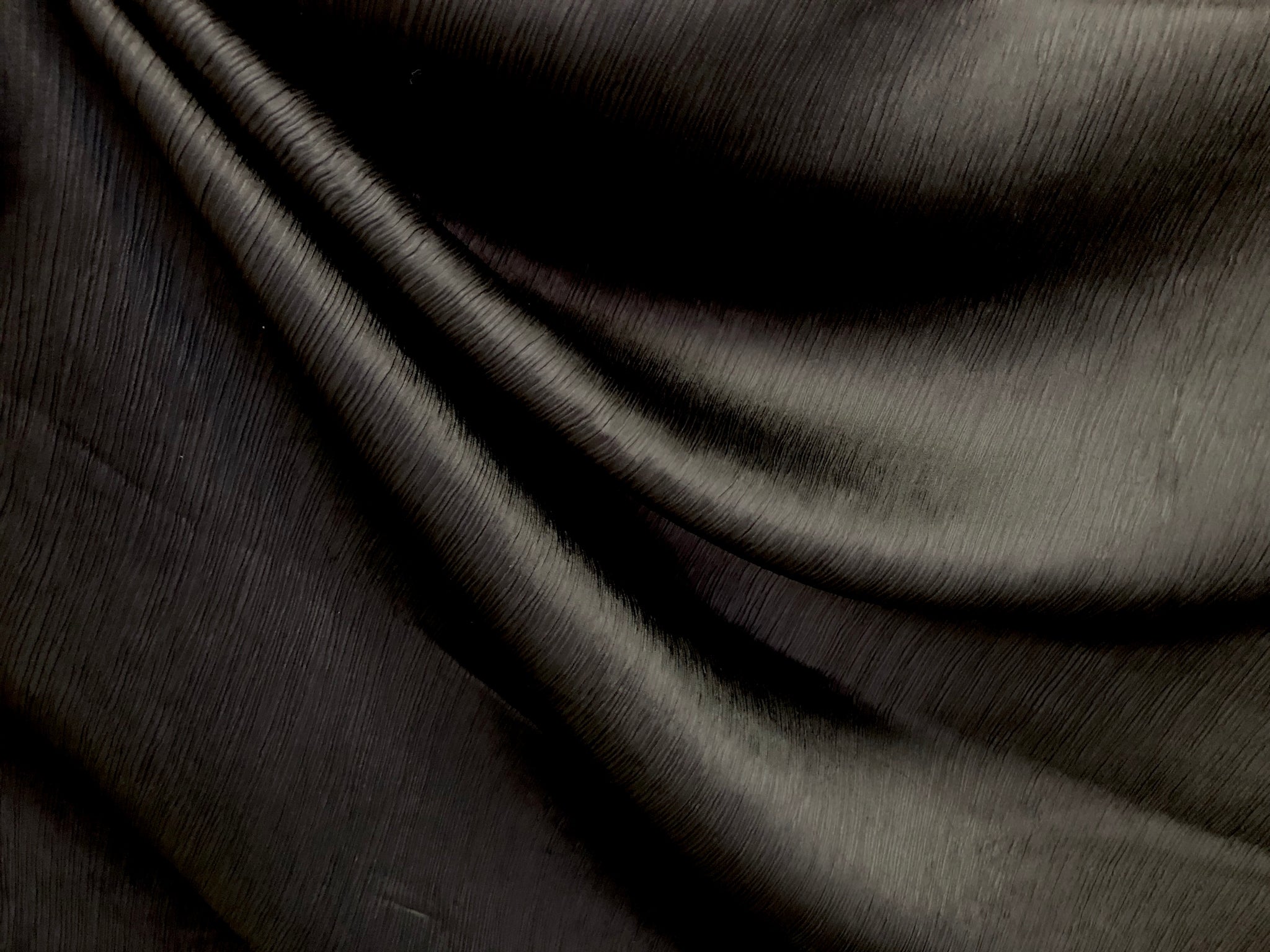 Crinkle Satin, Black
