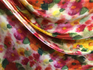 Floral Print on Silk Charmeuse