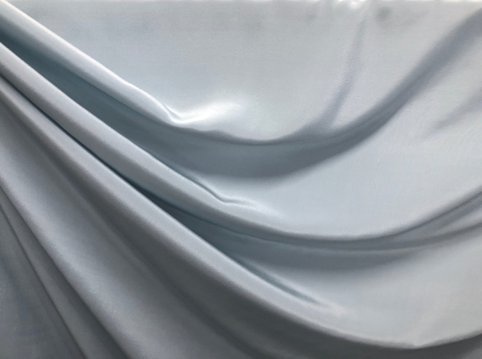 Ice Blue Silk Crepe  de Chine