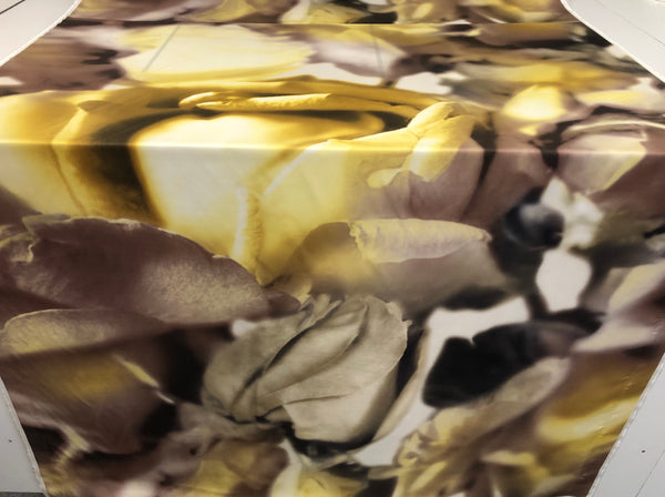 PANEL-  Print on Silk Twill , Yellow & Beige