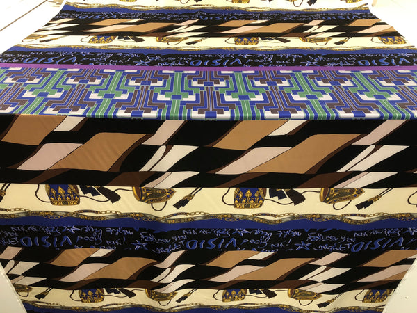 PANEL-  Print  on  Silk Twill, Blue