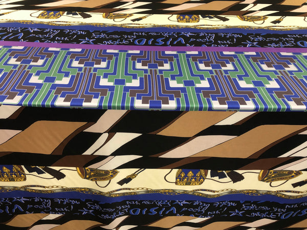 PANEL-  Print  on  Silk Twill, Blue