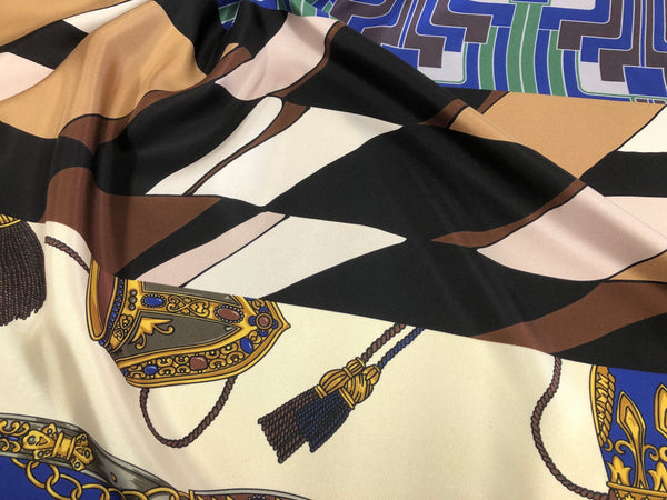 PANEL-  Print  on  Silk Twill, Blue