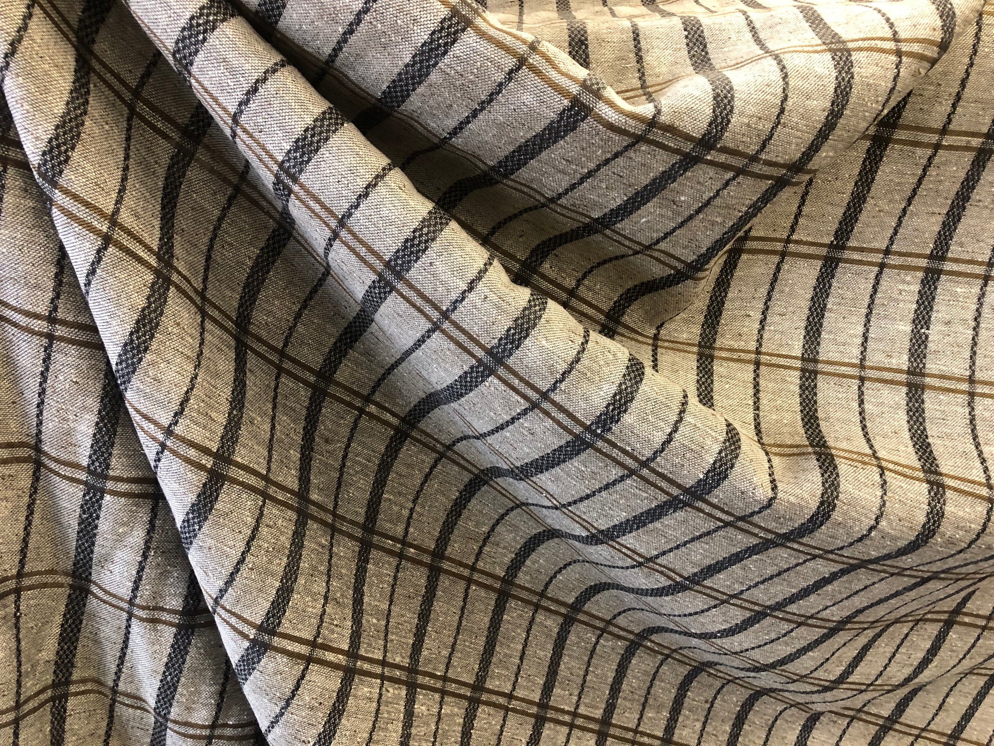 Check Silk Blend Jacquard, Brown