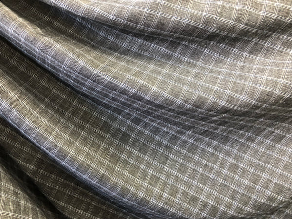 Check Linen ,Grey & Ice Blue