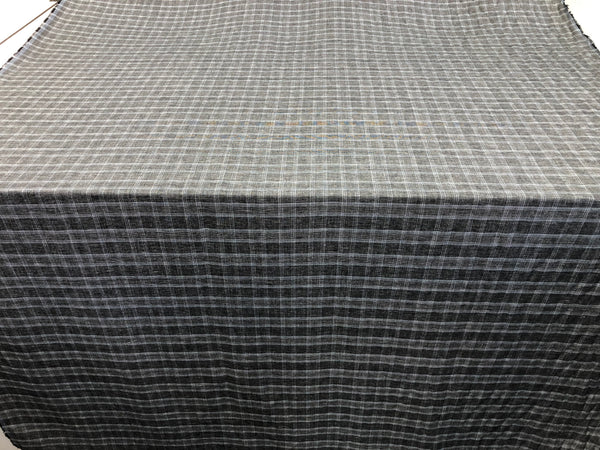 Check Linen ,Grey & Ice Blue