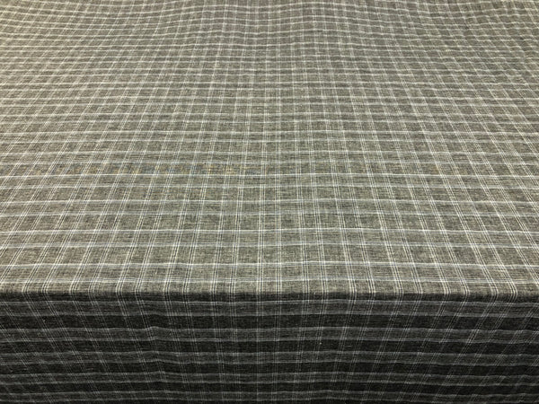 Check Linen ,Grey & Ice Blue