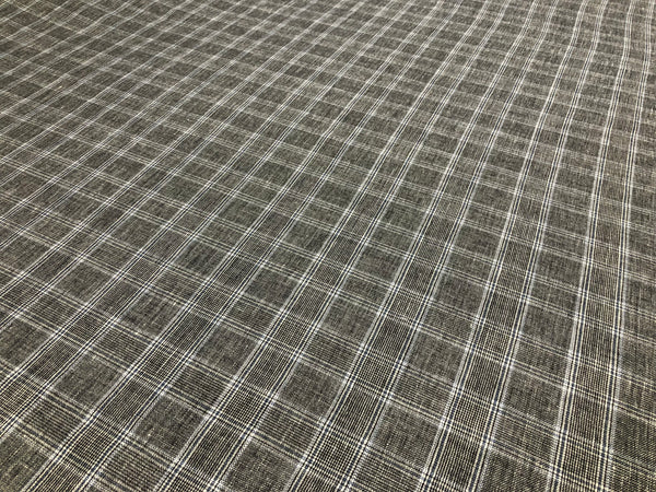 Check Linen ,Grey & Ice Blue