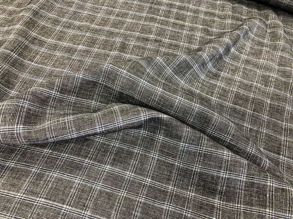 Check Linen ,Grey & Ice Blue