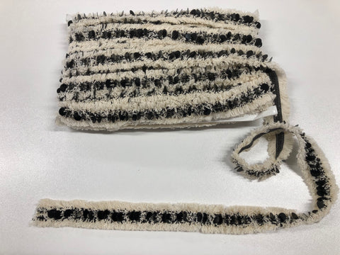 White & Black Textured Braid Trim