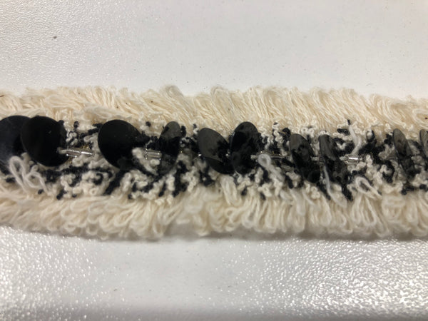 White & Black Textured Braid Trim