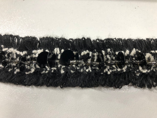 Black & White Textured Braid Trim
