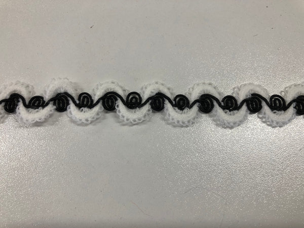 Black & White Waves Braid Trim