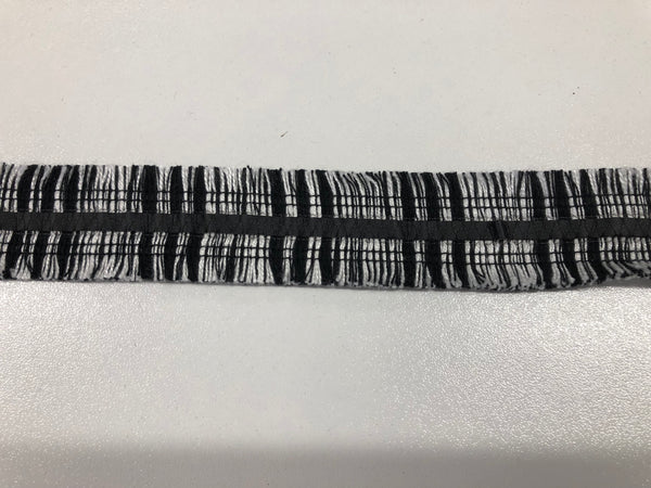 Cotton Braid Trim, White & Black