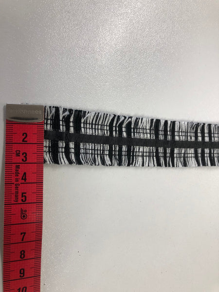 Cotton Braid Trim, White & Black