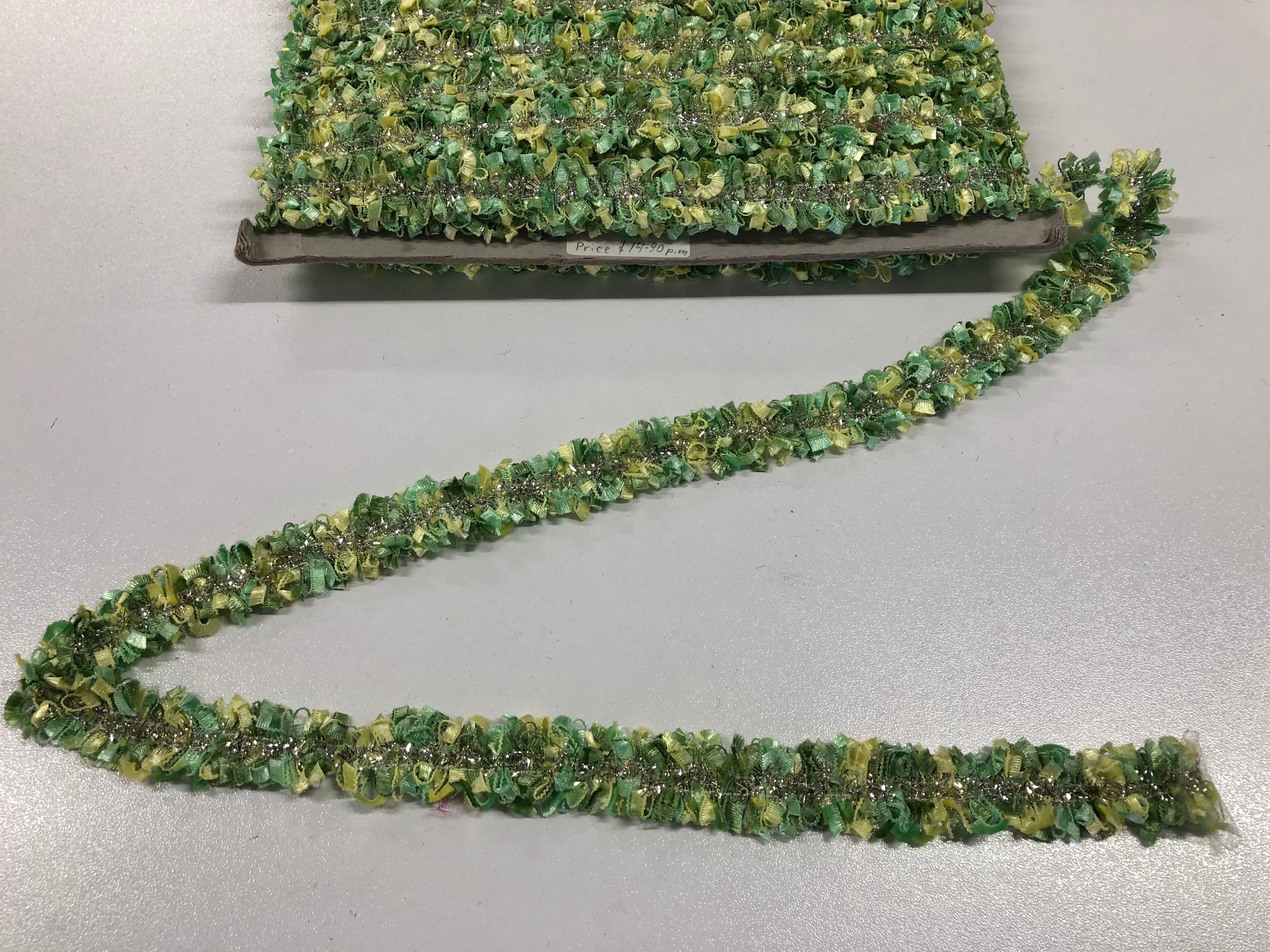 Green,Yellow & Lurex Braid Trim
