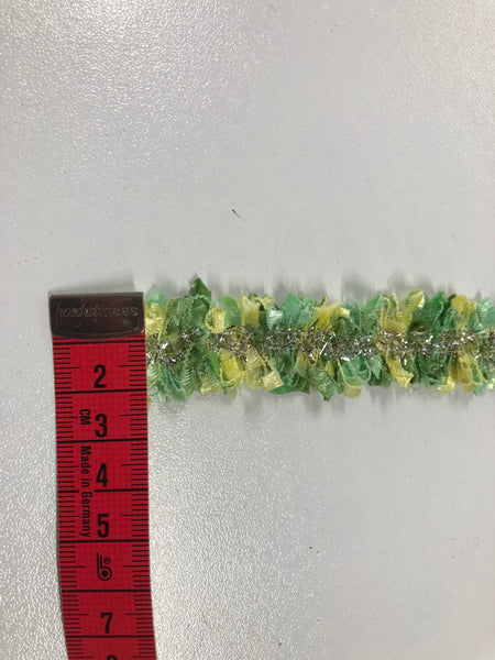 Green,Yellow & Lurex Braid Trim