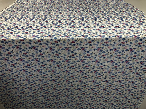 Cornflowers Print on Super Fine Linen