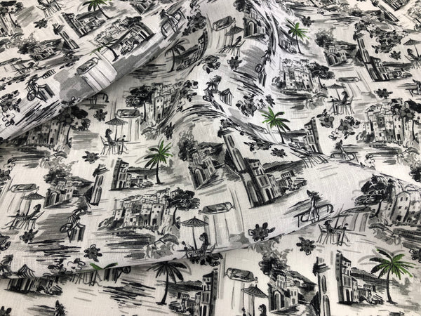 Casa Bella Vista Digital Print on Super Fine Linen