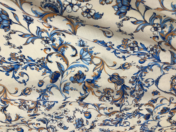 Floral Print on Linen