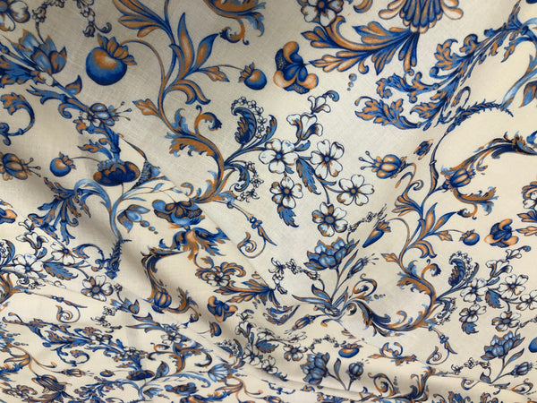 Floral Print on Linen