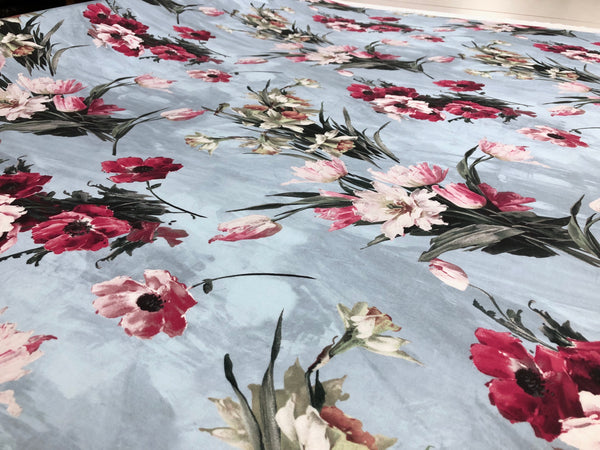 Spring Flowers Print on Cotton Jersey