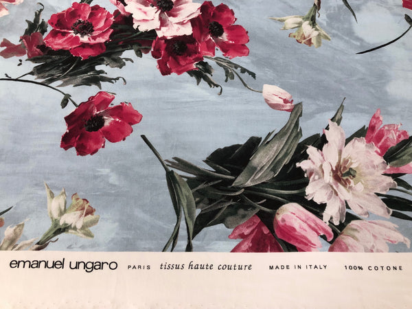 Spring Flowers Print on Cotton Jersey