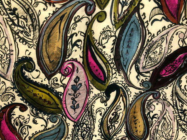 Paisley Print on Crepe de Chine