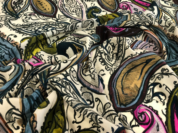 Paisley Print on Crepe de Chine
