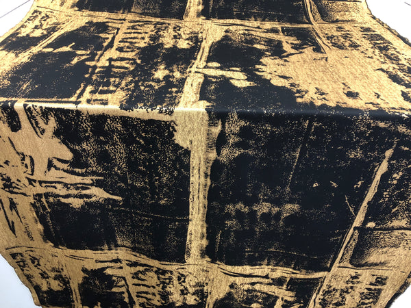 Abstract Gold & Black Twill Jacquard