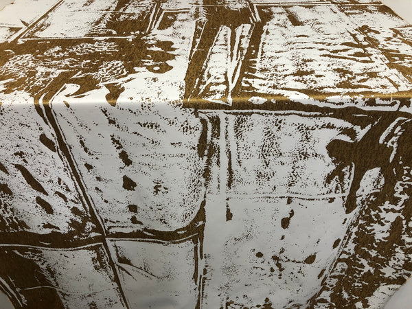 Abstract Gold & White Reversible Twill Jacquard