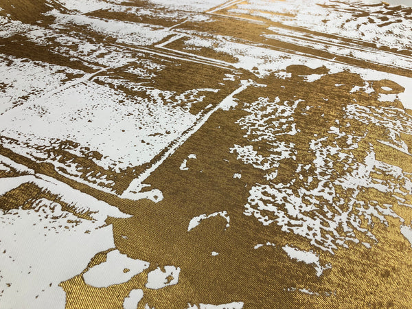 Abstract Gold & White Reversible Twill Jacquard