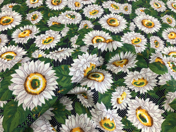 Sunflowers Print on Cotton