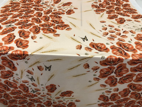 Poppy flowers Print on Stretch Cotton Sateen