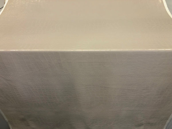 Faux Reptile Leather on Stretch Suede, Light Beige