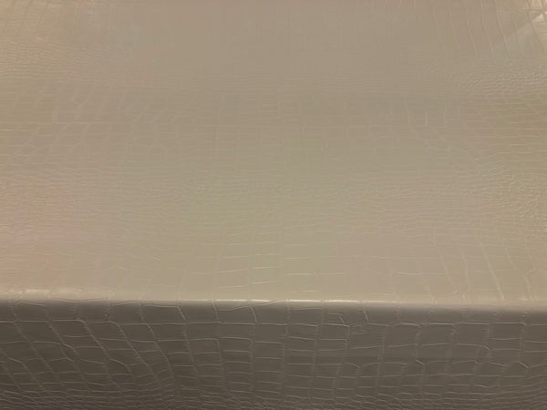 Faux Reptile Leather on Stretch Suede, Light Beige