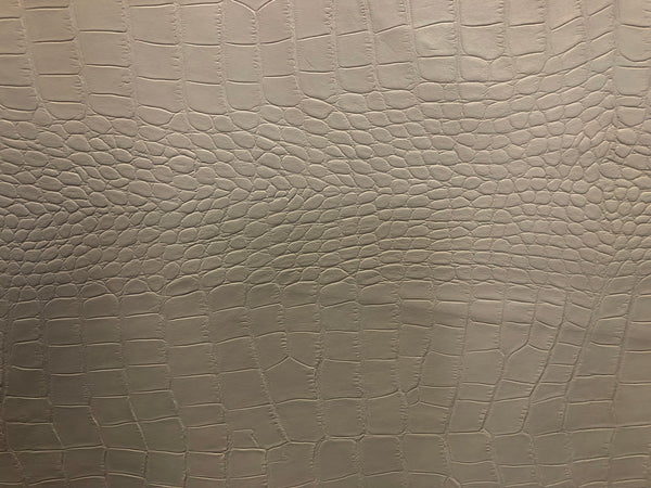 Faux Reptile Leather on Stretch Suede, Light Beige