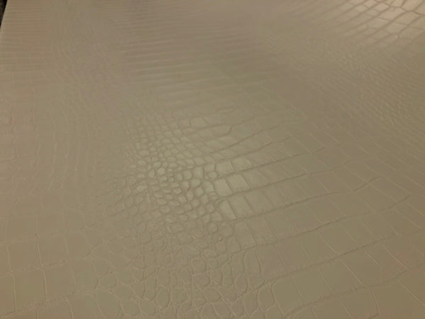 Faux Reptile Leather on Stretch Suede, Light Beige