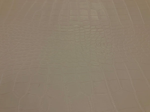 Faux Reptile Leather on Stretch Suede, Light Beige