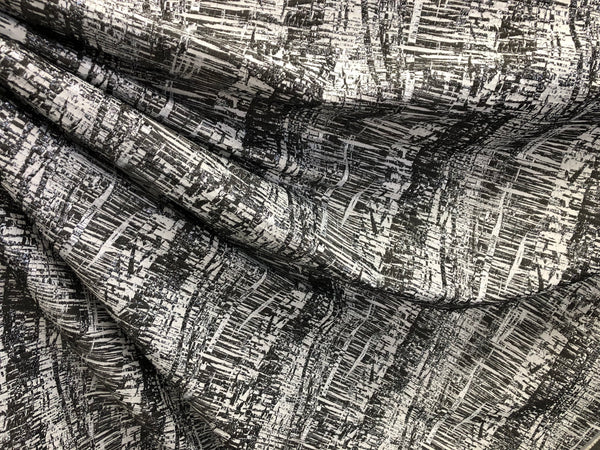 Abstract Grey,White & Silver Jacquard