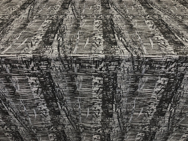 Abstract Grey,White & Silver Jacquard