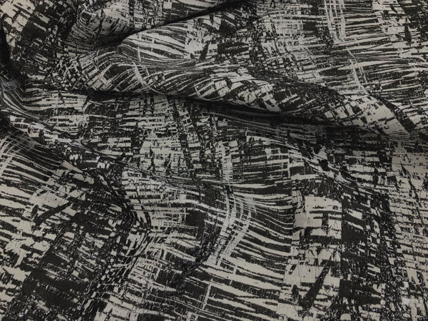 Abstract Grey,White & Silver Jacquard