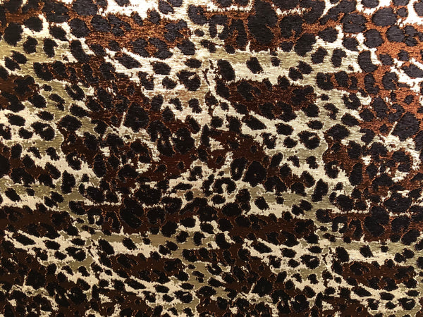 LAST PIECE: 2.3 MT  Gold, Black & Brown Jacquard - Lame