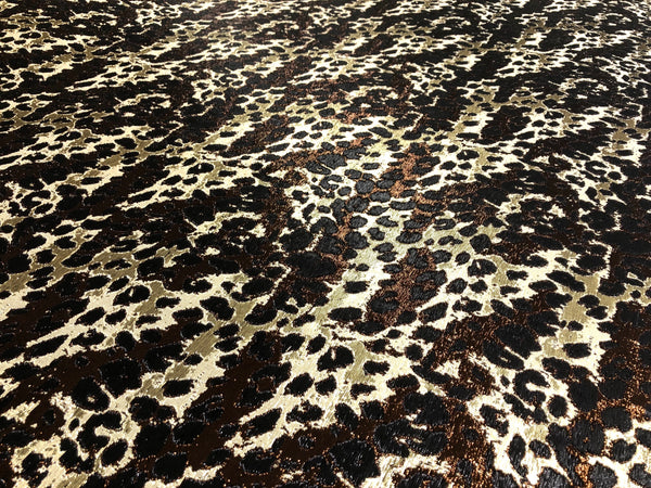 LAST PIECE: 2.3 MT  Gold, Black & Brown Jacquard - Lame
