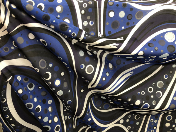 Space Travel Print on Cotton Voile