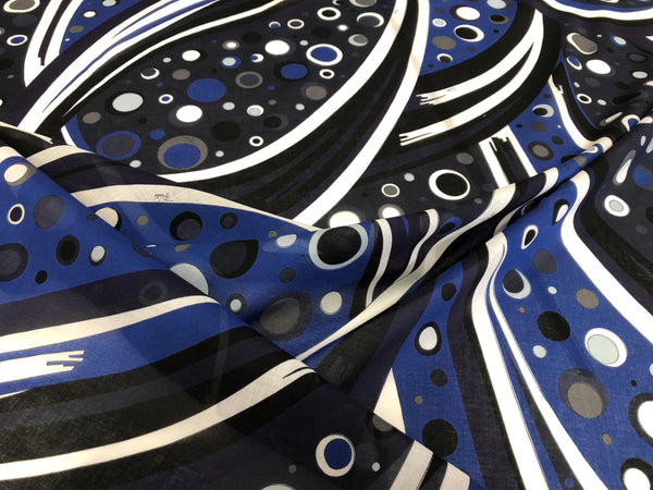 Space Travel Print on Cotton Voile