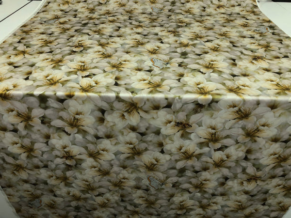 Spring Blossom on Satin,Olive