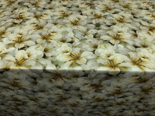 Spring Blossom on Satin,Olive